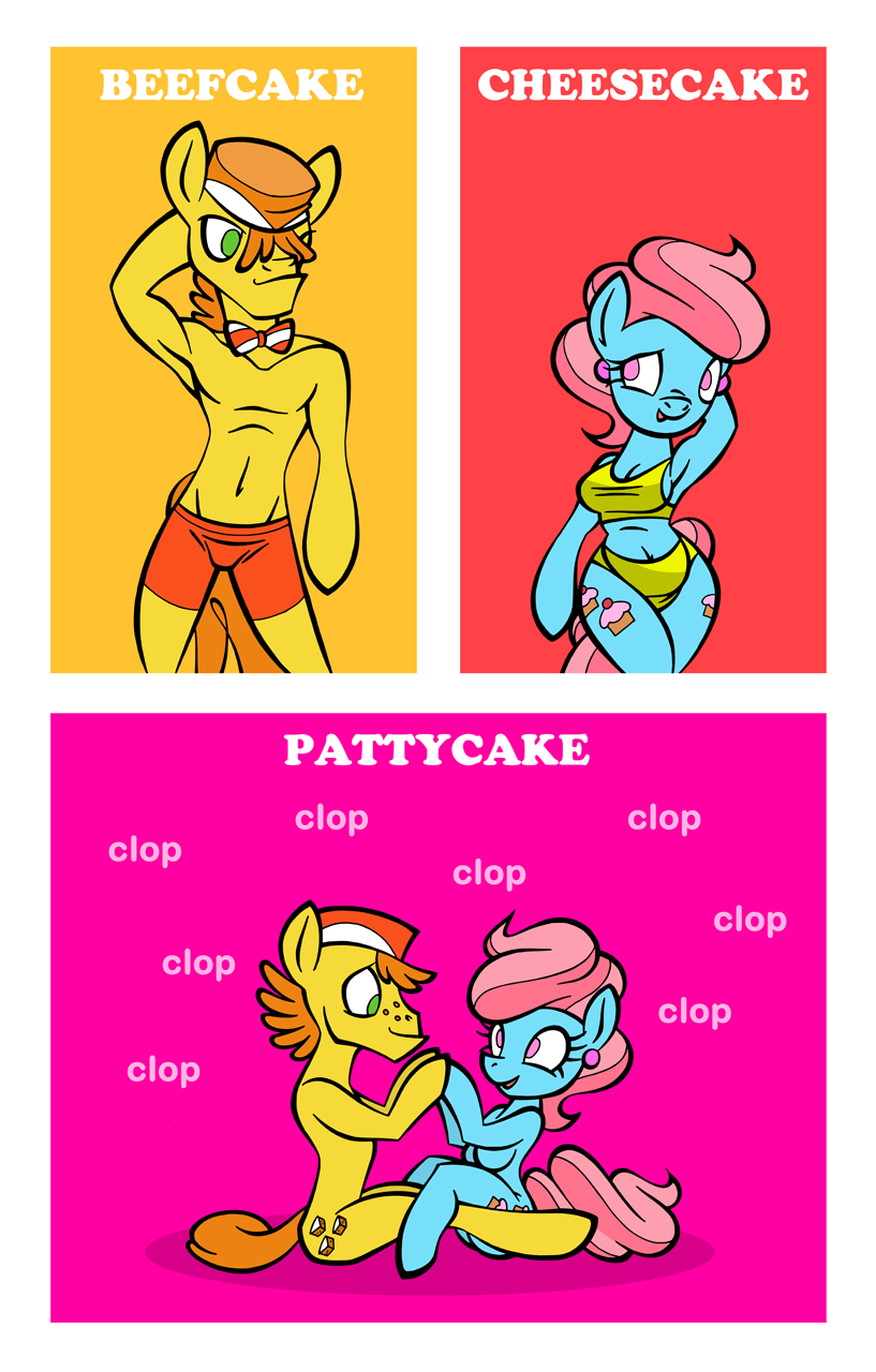 anthro bikini blue_fur bow_tie breasts butt clothing duo ear_piercing english_text equine female friendship_is_magic fur green_eyes hair hat male mammal mr_cake_(mlp) mrs_cake_(mlp) my_little_pony nude open_mouth orange_hair piercing pink_eyes pink_hair plain_background short_hair side_boob simple_background smile swimsuit text tight_clothing toonbat two_tone_hair wide_hips yellow_fur