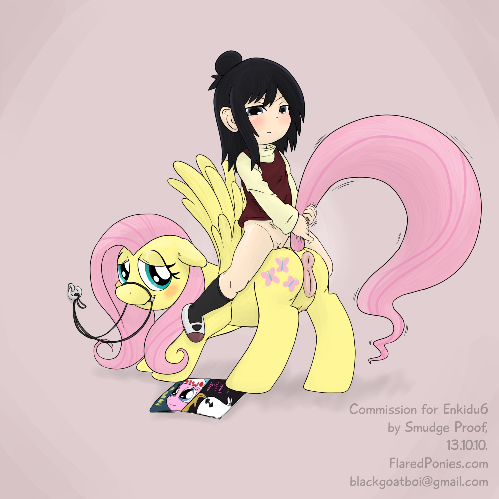 2013 anus bridle child crossover cub equine female fluttershy_(mlp) friendship_is_magic hitoha_marui horse human lesbian mitsudomoe my_little_pony pegasus pony pornography pussy smudge_proof teats wings young