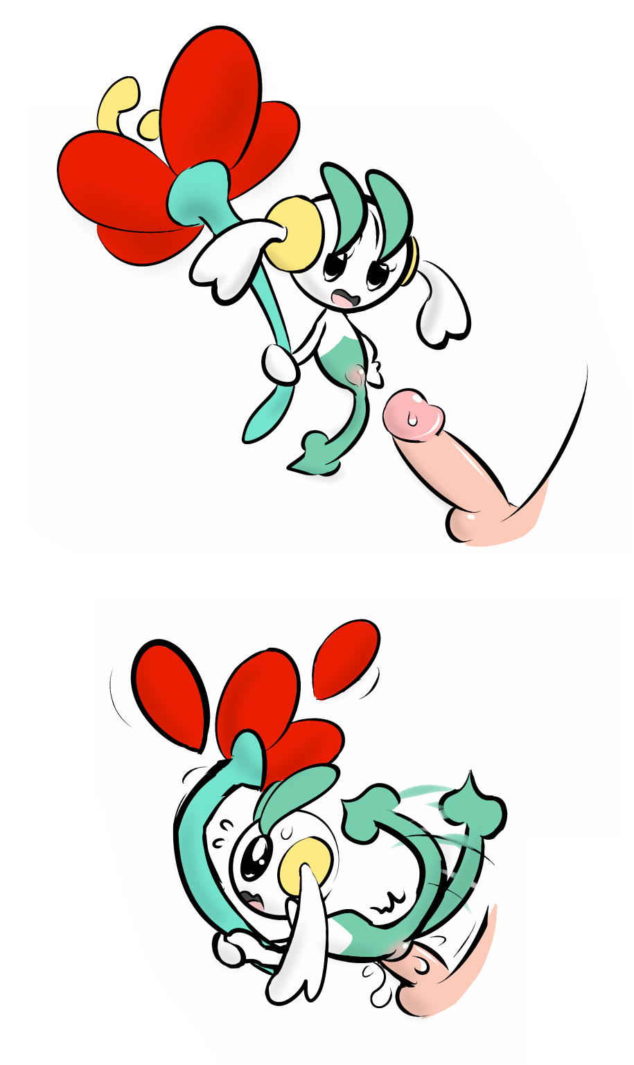 female floette flower human interspecies male mammal mark_m nintendo penetration penis plain_background pok&#233;mon pok&#233;philia pok&eacute;mon pok&eacute;philia pussy sex size_difference straight vaginal vaginal_penetration video_games white_background