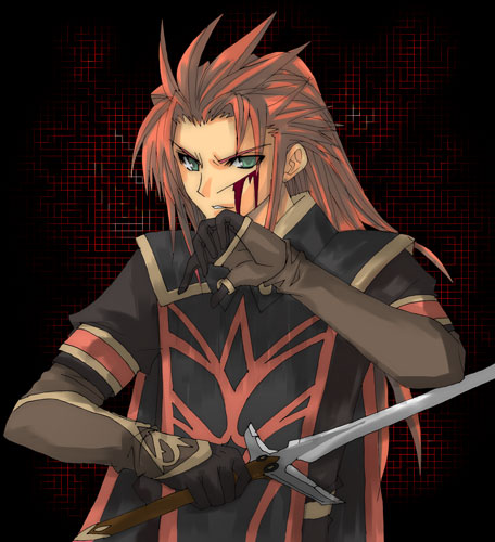asch bleeding blood cuts injury isya lowres male_focus solo surcoat sword tales_of_(series) tales_of_the_abyss weapon