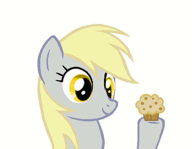 animated blonde_hair derpy_hooves_(mlp) durpy equine female food friendship_is_magic fur grey_fur hair horse loop mammal muffin muffineating my_little_pony plain_background pony solo yellow_eyes