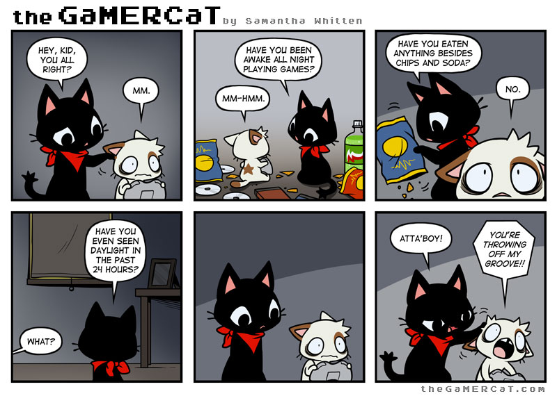 cat comic feline gamer_cat gamercat glitch_(character) mammal samantha_whitten