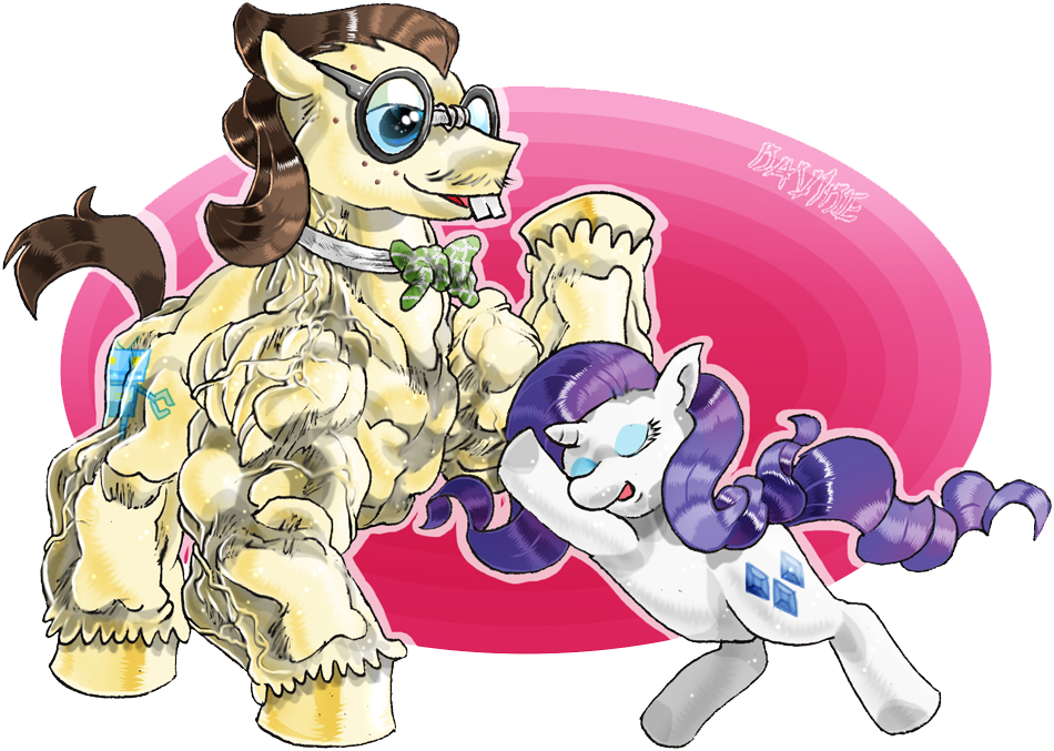 duo equine female feral friendship_is_magic horn horse humor male mammal muscles my_little_pony pony rarity_(mlp) unicorn