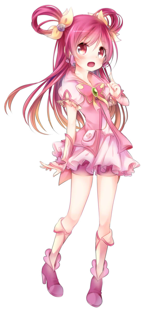 arm_warmers bike_shorts blush boots cure_dream earrings hair_ornament hair_rings jewelry kofa_(ikyurima) long_hair magical_girl open_mouth pink_eyes pink_hair pink_shorts precure ribbon shorts shorts_under_skirt skirt solo vest yes!_precure_5 yes!_precure_5_gogo! yumehara_nozomi
