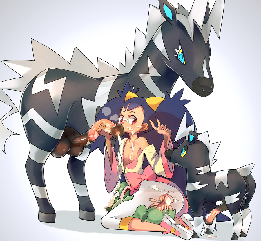 after_anal after_sex anus axew bad_id bad_pixiv_id bestiality big_hair black_hair blitzle blue_eyes bow breasts creature cum cum_in_ass facial flaccid flat_chest gen_5_pokemon girl_on_top hetero horse horse_penis iris_(pokemon) long_hair looking_at_another meme_(maaaniii) multiple_penises nipples penis pink_bow pokemon pokemon_(creature) pokemon_(game) pokemon_bw red_eyes sex solo_focus testicles torn_clothes two_side_up v vaginal very_long_hair wide_sleeves zebstrika