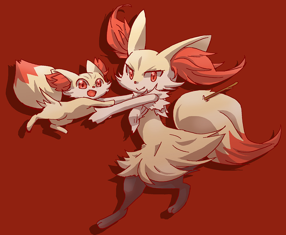 braixen fennekin fox pokemon siblings