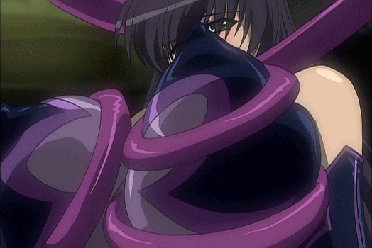 animated animated_gif bouncing_breasts breasts huge_breasts morino_yuuko tentacle tentacle_and_witches torn_clothes