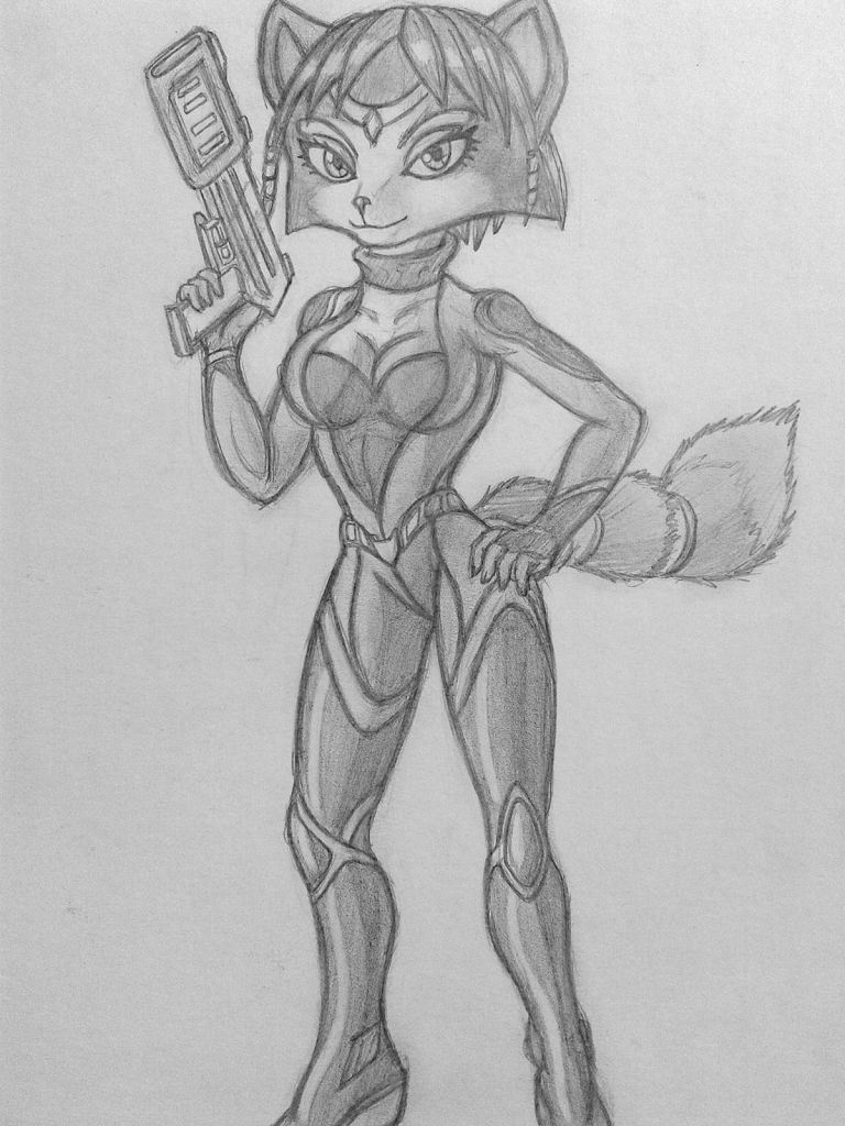 clothing female fox gun hyde360 krystal mammal nintendo ranged_weapon star_fox video_games weapon