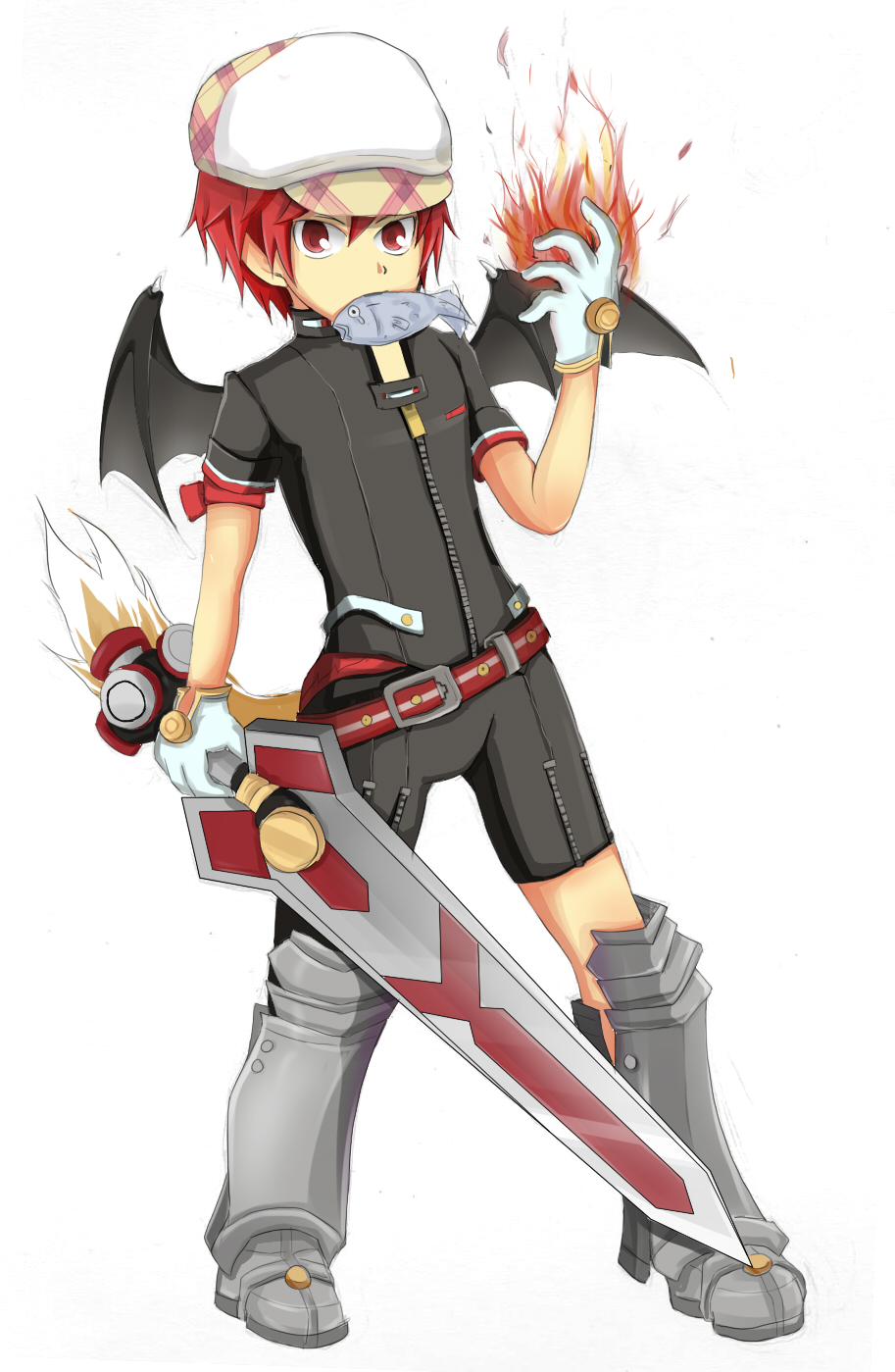 1boy child elsword elsword_(character) male male_focus simple_background solo standing waysin966 white_background
