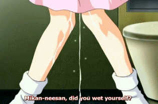 ane_to_boin animated animated_gif hanamaru_mikan lowres peeing peeing_self pussy_juice skirt socks squirting
