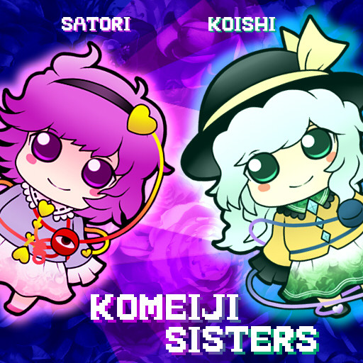 blush green_eyes green_hair hat heart komeiji_koishi komeiji_satori multiple_girls pink_hair purple_eyes ribbon short_hair siblings sisters smile soramame1110 third_eye touhou