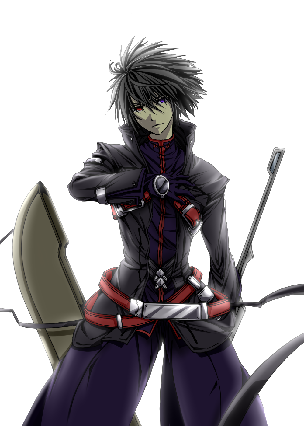 alternate_color alternate_hair_color black_pants blazblue highres male_focus pants ragna_the_bloodedge solo