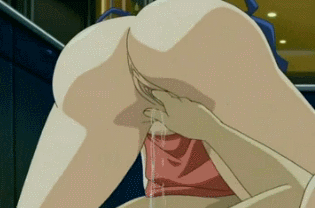 ane_to_boin animated animated_gif apron ass fingering hanamaru_momoko lowres pussy pussy_juice ribbon uncensored