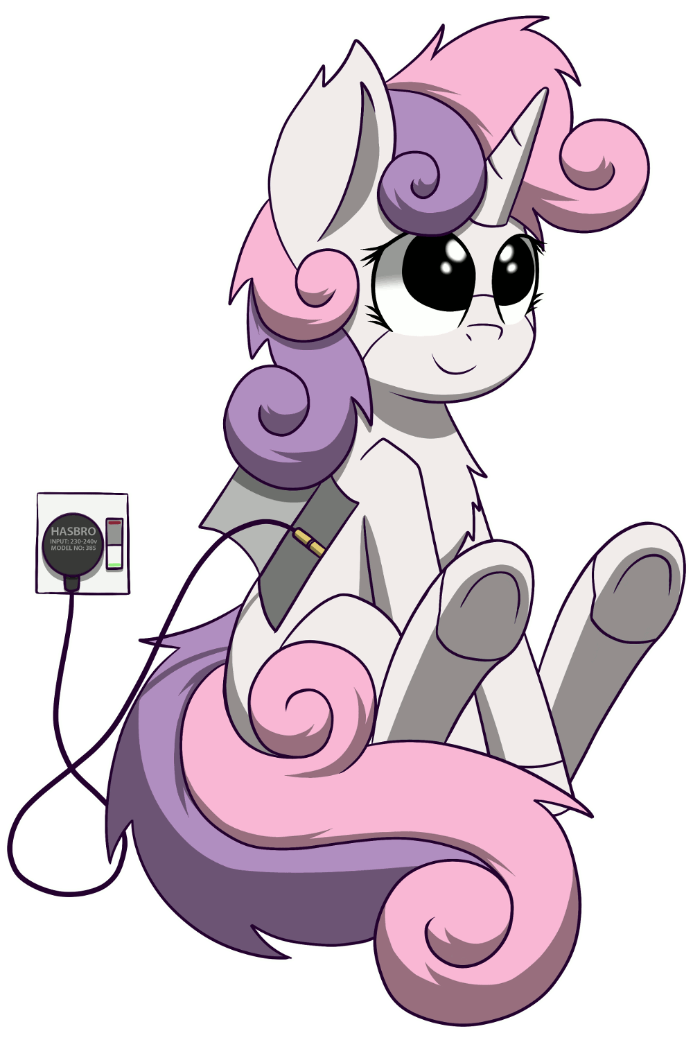 animated charging equine female feral friendship_is_magic fur green_eyes hair horn horse long_hair machine mammal mechanical my_little_pony plain_background pony power_cord robot scramjet747 sitting smile solo sweetie_belle_(mlp) sweetie_bot transparent_background two_tone_hair unicorn