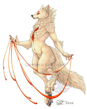 anthro canine hair long_hair male nude pussy solo werewolf wolf