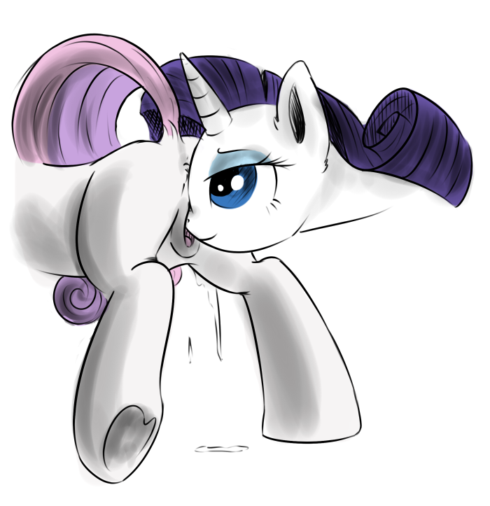 2013 anus blue_eyes colored cub cutie_mark duo equine eyeshadow female feral friendship_is_magic hair half-closed_eyes high-roller2108 hooves horn horse incest lesbian makeup my_little_pony plain_background pony purple_hair pussy rarity_(mlp) sex sibling sisters sweetie_belle_(mlp) unicorn white_background white_fur young