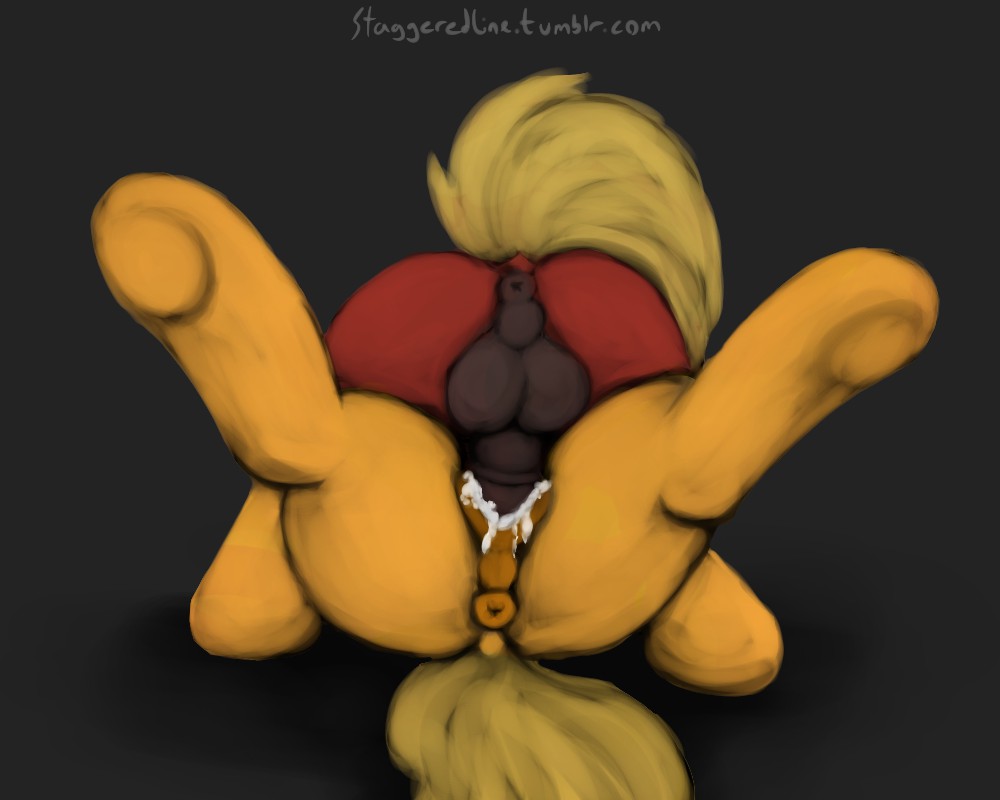 anatomically_correct_pussy animal_genitalia anus applejack_(mlp) balls big_balls big_macintosh_(mlp) blonde_hair close-up cum cum_drip cum_in_pussy cum_inside dripping duo equine equine_pussy erection female feral feral_on_feral friendship_is_magic fur hair hooves horse horsecock incest invalid_tag labia lying male mammal my_little_pony on_back orange_fur penetration penis pony pussy red_fur sex simple_background staggeredline straight thick_penis vaginal vaginal_penetration