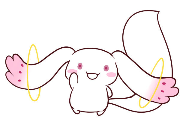 blush_stickers cinnamoroll full_body junk_(junko-tan) kyubey looking_at_viewer mahou_shoujo_madoka_magica no_humans open_mouth pink_eyes sanrio smile solo standing transparent_background