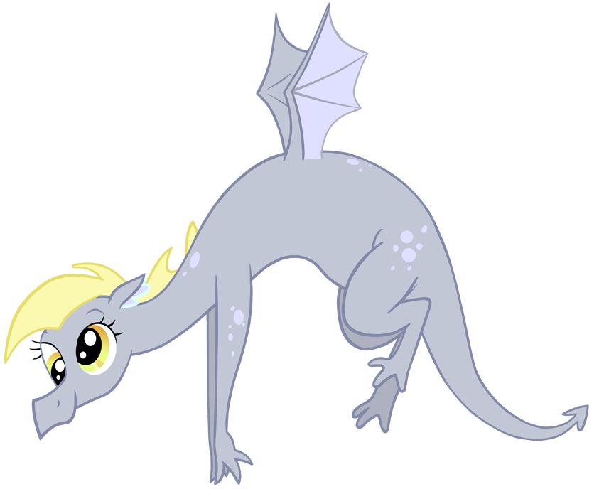 alpha_channel cutie_mark derp_eyes derpy_hooves_(mlp) dragon efmale female flying friendship_is_magic my_little_pony plain_background queencold scalie solo transparent_background wings yellow_eyes