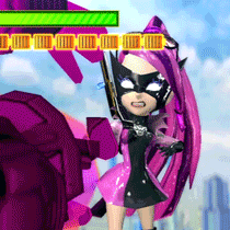 animated animated_gif gloves lowres makeup mask pink_hair ponytail sunglasses the_wonderful_101 wonder_pink