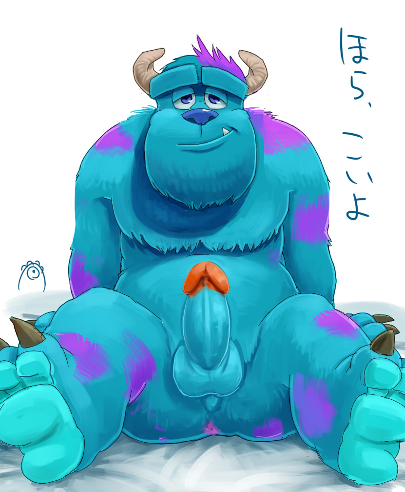 claws disney erection fur hindpaw horn looking_at_viewer male mike_wazowski monster monster_university monsters_university nakayanasoba nude paws penis pixar smile solo spread_legs spreading sulley toe_claws