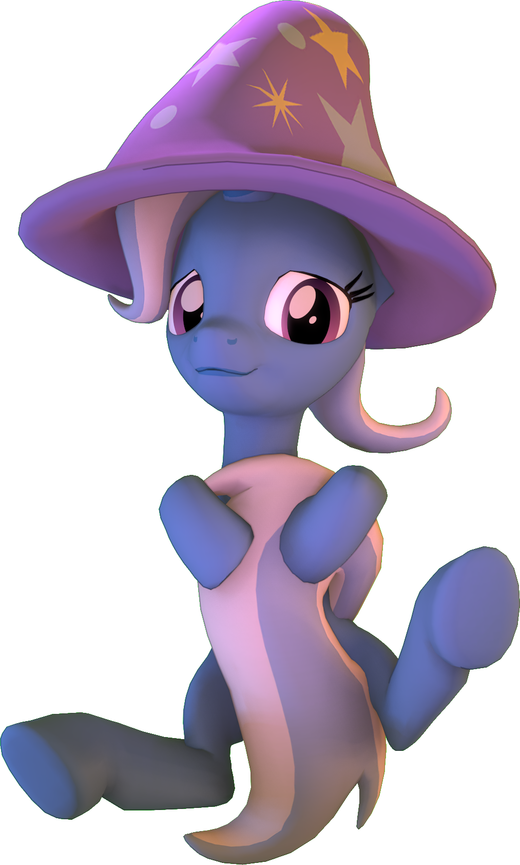 3d alpha_channel cgi cute equine female feral friendship_is_magic hair horn horse looking_at_viewer mammal my_little_pony mynokiarules plain_background pony purple_eyes smile solo source_filmmaker transparent_background trixie_(mlp) two_tone_hair