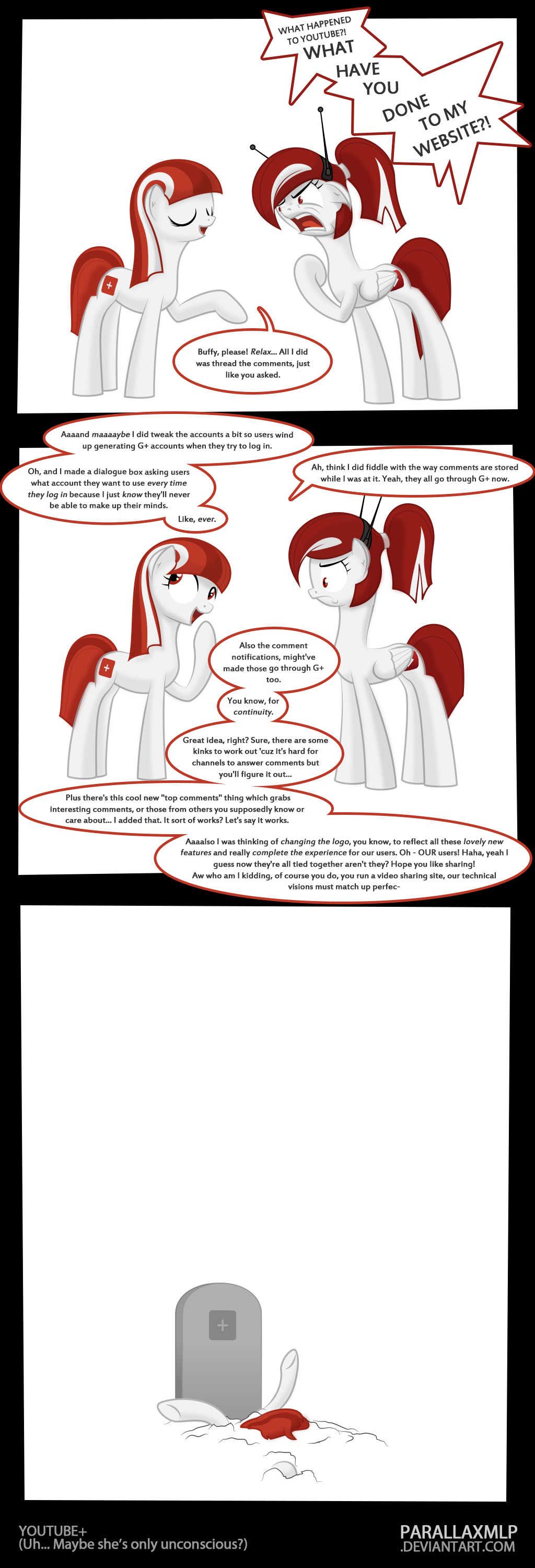 2013 angry cutie_mark dead dialog english_text equine female feral friendship_is_magic google_+ grave hair horse mammal multi-colored_hair my_little_pony parallaxmlp plain_background pony red_eyes red_hair text two_tone_hair white_hair youtube