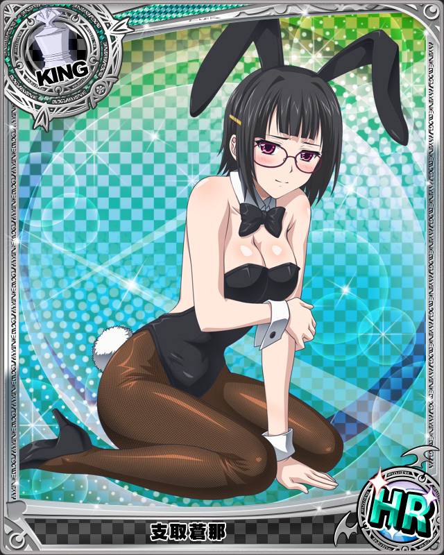 animal_ears artist_request black_hair black_legwear blush bow bowtie breasts bunny_ears bunny_tail bunnysuit card_(medium) character_name chess_piece cleavage detached_collar fake_animal_ears fishnet_pantyhose fishnets glasses hair_ornament hairband hairclip high_heels high_school_dxd king_(chess) lens_flare medium_breasts non-web_source official_art pantyhose solo sona_sitri sparkle tail trading_card wrist_cuffs