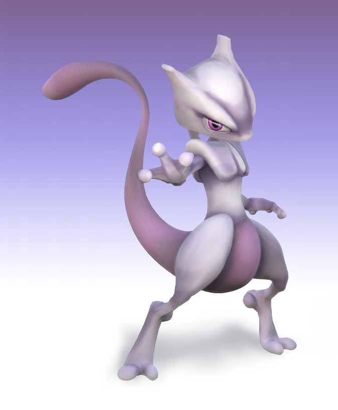 angry fighting_pose mewtwo nintendo no_humans pokemon project_m simple_background solo super_smash_bros.