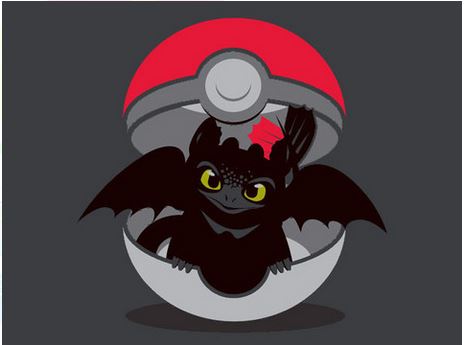 claws crossover dragon feral green_eyes how_to_train_your_dragon looking_at_viewer low_res night_fury nintendo plain_background pok&#233;ball pok&#233;mon pok&eacute;ball pok&eacute;mon restricted_palette scalie solo toothless video_games western_dragon