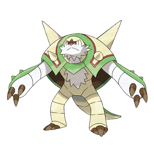 angry chesnaught nintendo no_humans official_art pokemon solo