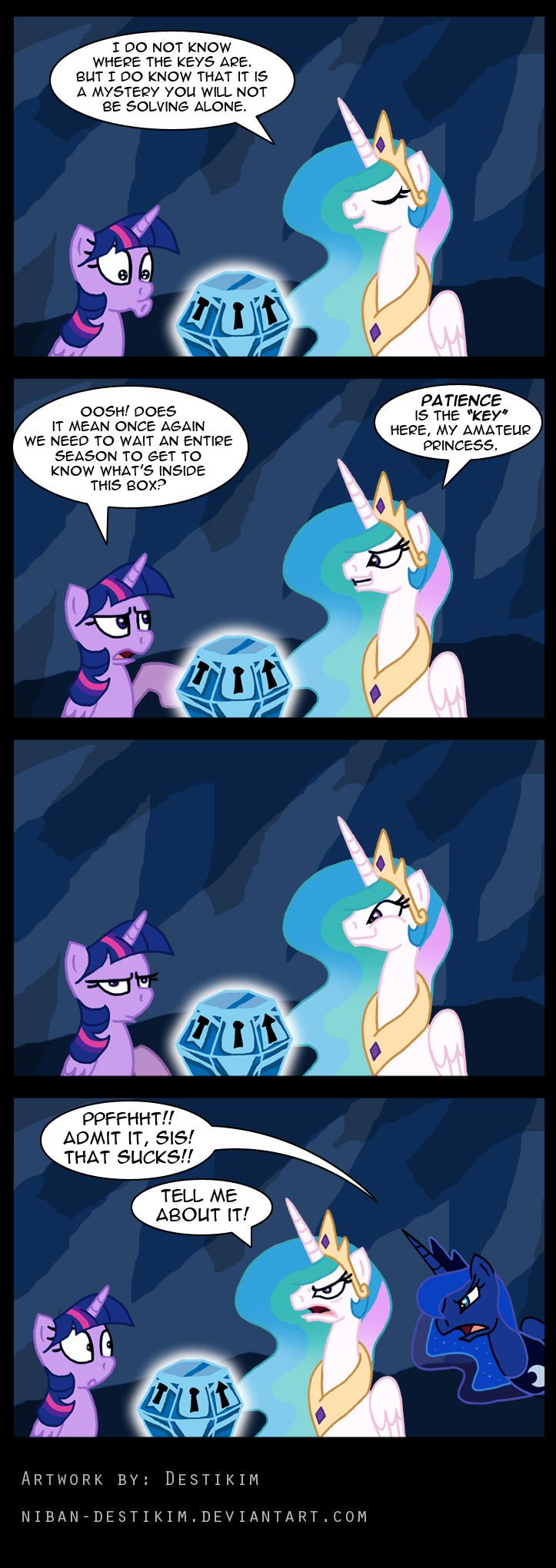 blue_eyes box comic crown dialog english_text equine female friendship_is_magic gold hair horn horse locks mammal moon multi-colored_hair my_little_pony necklace niban-destikim pony princess_celestia_(mlp) princess_luna_(mlp) purple_eyes purple_hair text twilight_sparkle_(mlp) winged_unicorn wings