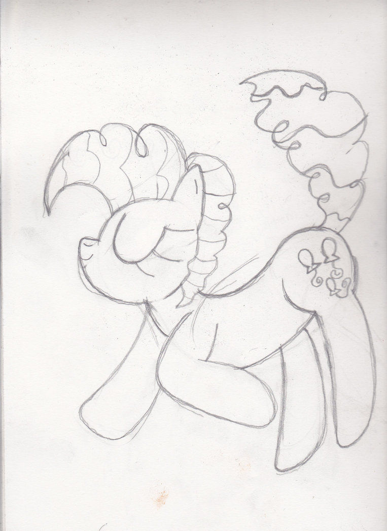 black_and_white cutie_mark earth_pony equine eyes_closed female feral friendship_is_magic hair hopping horse in_air mammal monochrome my_little_pony pinkie_pie_(mlp) plain_background pony sketch solo suspended_in_midair toon-n-crossover traditional_media white_background