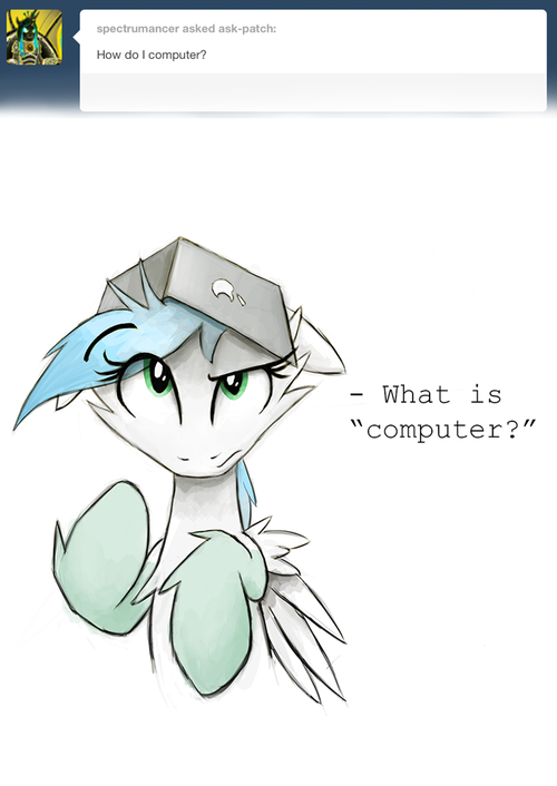 2013 ask computer dragon female feral fur green_eyes laptop original_character patch(character) tumblr vulpessentia wings