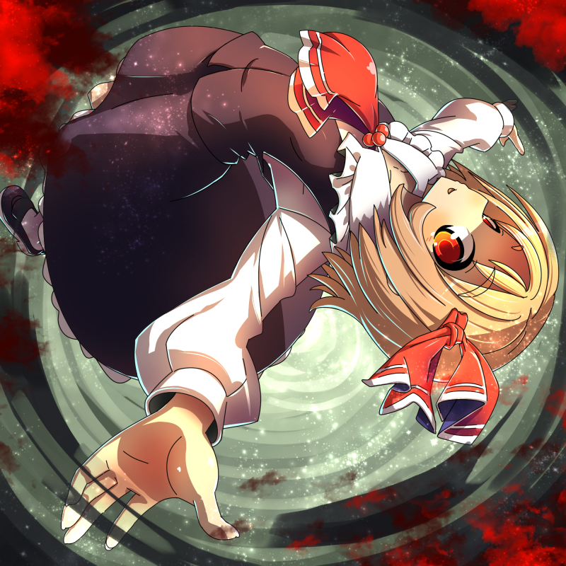 blood outstretched_arms rumia solo spread_arms touhou umigarasu_(kitsune1963) upside-down