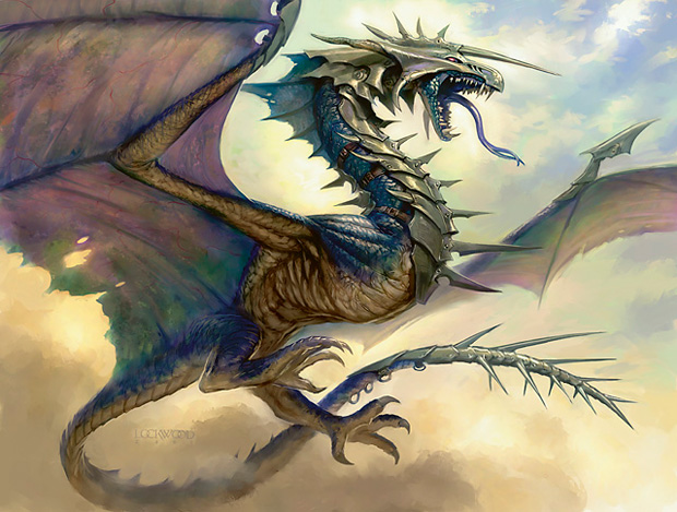 drake fangs feral forked_tongue magic_the_gathering solo spines todd_lockwood tongue wings