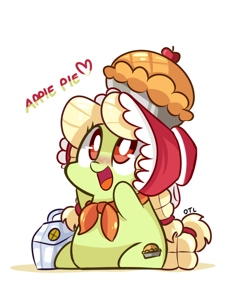 blonde_hair bonnet chibi cutie_mark equine female friendship_is_magic granny_smith_(mlp) hair horse lifeloser mammal my_little_pony pie pony red_eyes solo young