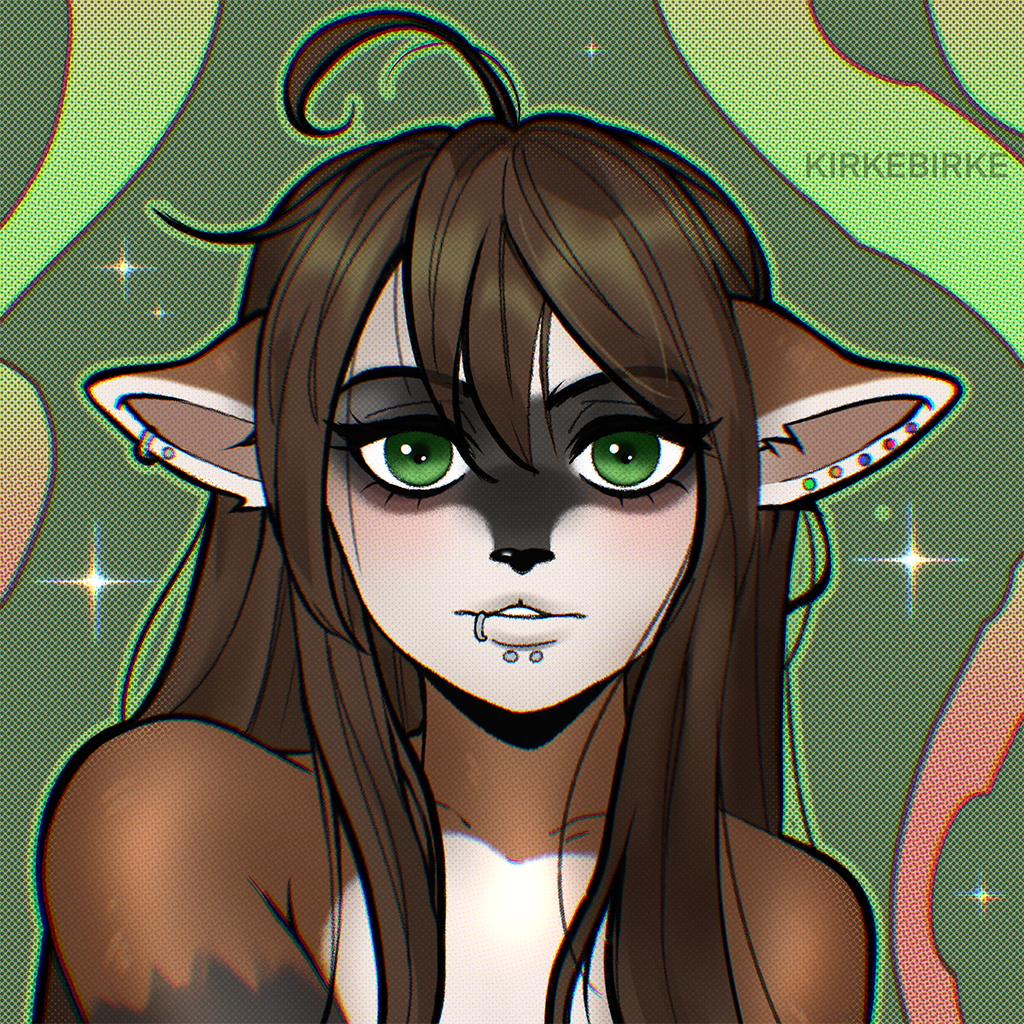 animal_humanoid anthro ear_piercing facial_piercing female girly hair humanoid inner_ear_fluff kirkebirke lip_piercing mammal mammal_humanoid piercing portrait procyonid procyonid_humanoid raccoon raccoon_humanoid solo tuft