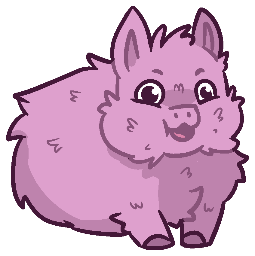 2024 aliasing alpha_channel ambiguous_gender cel_shading chubby_cheeks digital_drawing_(artwork) digital_media_(artwork) feral fluffy_pony fluffy_pony_(species) full-length_portrait fur hooves looking_at_viewer mammal misslucky open_mouth open_smile outline overweight overweight_ambiguous overweight_feral pink_body pink_fur pink_tongue portrait purple_hooves shaded simple_background smile solo tongue transparent_background white_outline