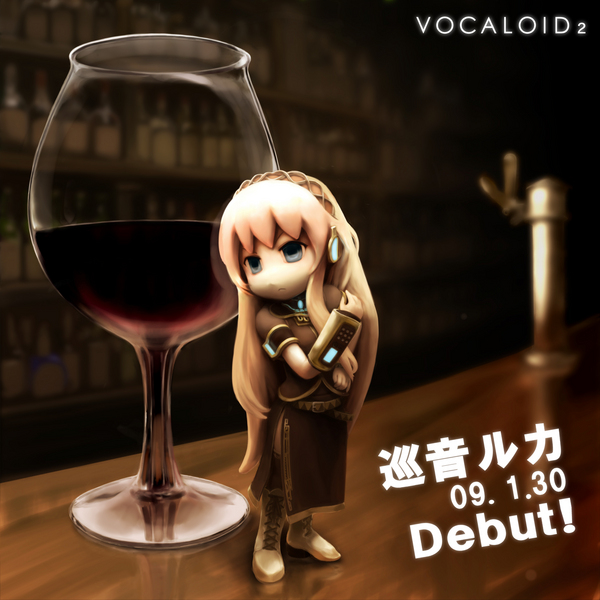 bar figure glass megurine_luka minigirl nekoita vocaloid wine