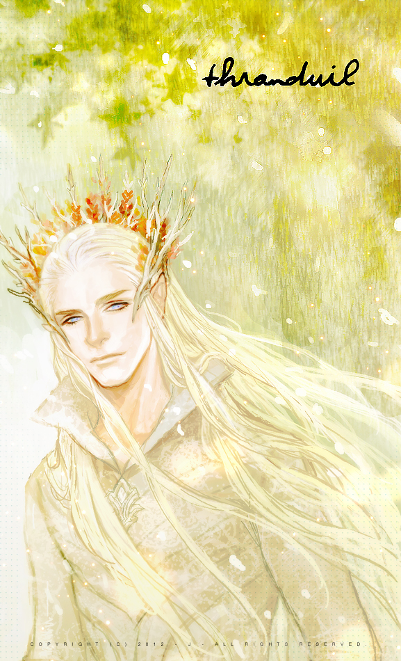 1boy blonde_hair blue_eyes character_name crown elf j j_(onose1213) king male male_focus middle_earth onose1213 pointy_ears solo the_hobbit thranduil