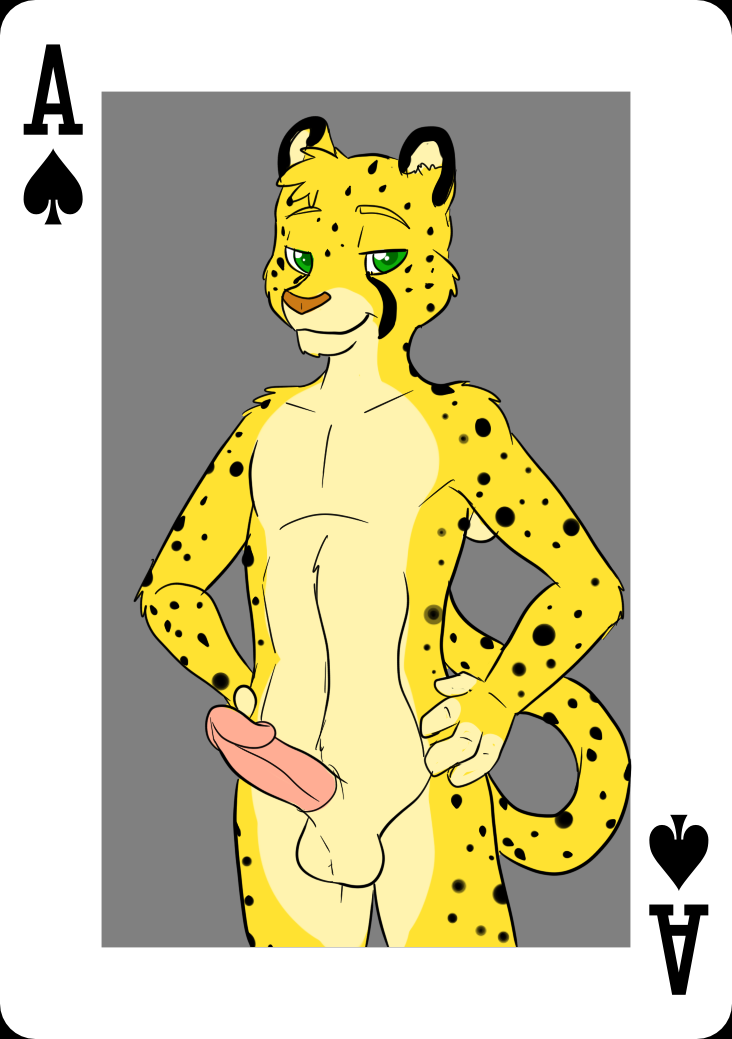 card cheetah erection feline looking_at_viewer male mammal metal_(artist) nude penis solo spots zach_(gamerfox)