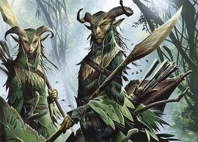 bow dagger elf horn magic_the_gathering male polearm quiver spear wayne_reynolds weapon