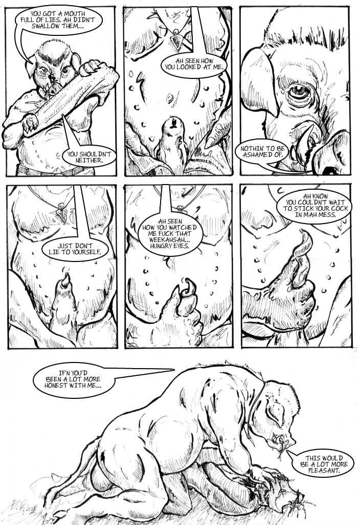 anal_penetration anatomically_correct anthro balls bareback bdsm big_balls bleeding blood boar bondage bound braid butt canine chubby claws clothing comic dialog english_text erection fondling forced fox fur gay hair hands_behind_back interspecies long_hair looking_at_viewer male mammal masturbation mulefoot multi_nipple muzzle_(object) muzzled necklace nipples nude overweight penetration penis pig plain_background porcine rape sex sheath shirt slop teeth text tusks undressing