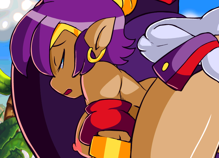 animated animated_gif bouncing_breasts breasts censored cropped dark_skin jewelry lots_of_jewelry nipples nude open_mouth sex shantae shantae_(character) spazkid