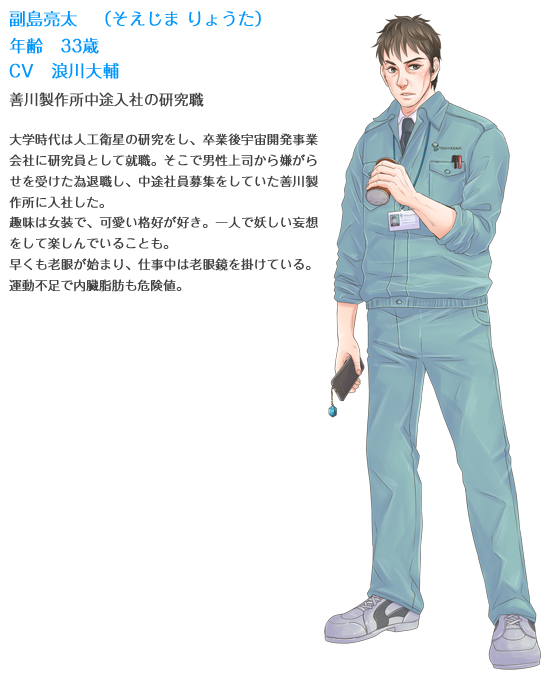 bohe brown_hair cellphone character_name character_profile full_body id_card jacket jewelry keychain mahou_chuunen_ojimajo_5 male_focus necklace necktie parted_lips phone smartphone soejima_ryouta solo standing stats translation_request transparent_background