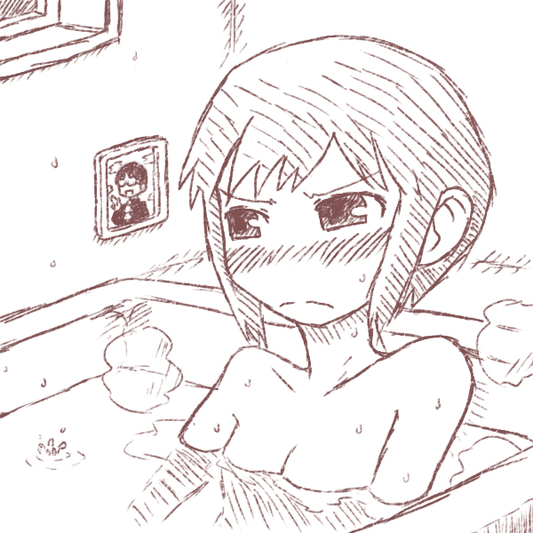 bathing blush breasts mkrkrkm nichijou sasahara_koujirou tachibana_misato
