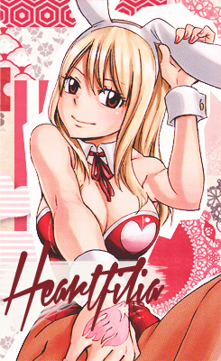 blonde_hair breasts bunny_girl fairy_tail heart large_breasts lowres lucy_heartfilia nail_polish tattoo