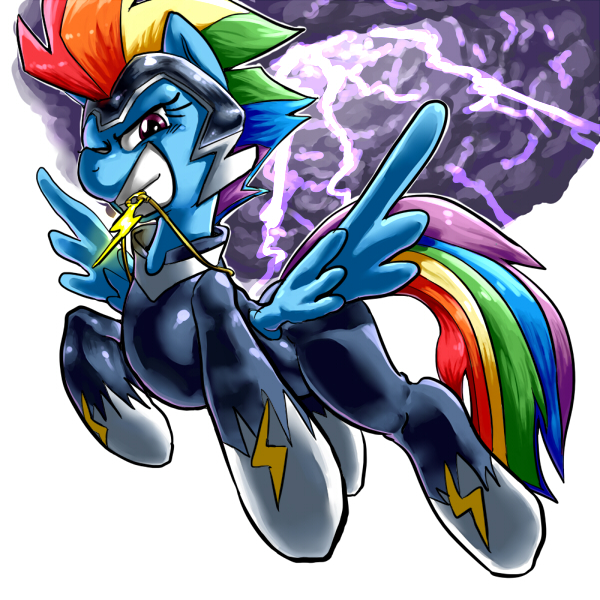 absurd_res alpha_channel clothing equine female friendship_is_magic hair hi_res horse mammal mask multi-colored_hair my_little_pony necklace pegasus plain_background pony power_ponies_(mlp) purple_eyes rainbow_dash_(mlp) rainbow_hair skinsuit smile solo transparent_background white_background wings zap_(mlp)