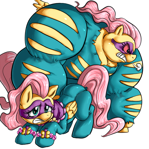 clothing equine female fluttershy_(mlp) friendship_is_magic horse mammal mask muscles muscular_female my_little_pony pegasus pony power_ponies_(mlp) saddle_rager_(mlp) saddle_ranger_(mlp) wings